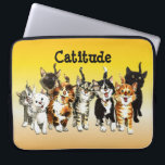 Protection Pour Ordinateur Portable Catitude Cute Kitty Chats Portable Manche<br><div class="desc">*Customisez votre manche portable en remplaçant arrière - plan par votre choix de couleur arrière - plan,  ou en ajoutant votre propre texte.</div>