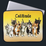 Protection Pour Ordinateur Portable Catitude Cute Kitty Chats Portable Manche<br><div class="desc">*Customisez votre manche portable en remplaçant arrière - plan par votre choix de couleur arrière - plan,  ou en ajoutant votre propre texte.</div>