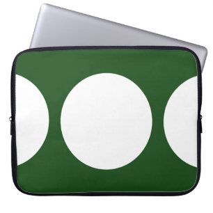 Protection Pour Ordinateur Portable Cercles blancs sur vert