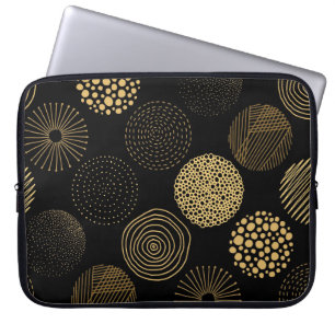 Protection Pour Ordinateur Portable Cercles jaunes Motif