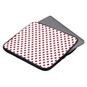 Protection Pour Ordinateur Portable Cercles Pois rouges Crimson