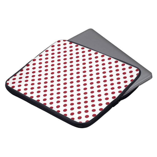 Protection Pour Ordinateur Portable Cercles Pois rouges Crimson (Devant haut)