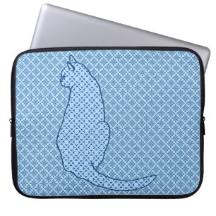 Protection Pour Ordinateur Portable Chat japonais - Kimono bleu