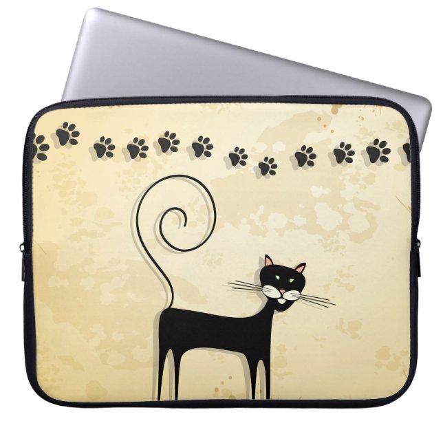 Protection Pour Ordinateur Portable chat noir (Devant)