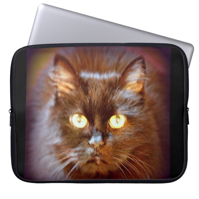 Protection Pour Ordinateur Portable chat noir (Devant)
