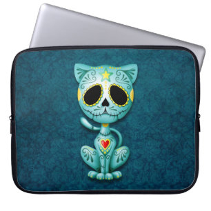Protection Pour Ordinateur Portable Chaton de sucre de zombi, bleu