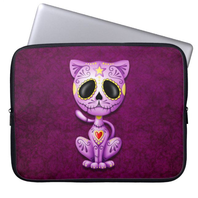 Protection Pour Ordinateur Portable Chaton de sucre de zombi, pourpre (Devant)