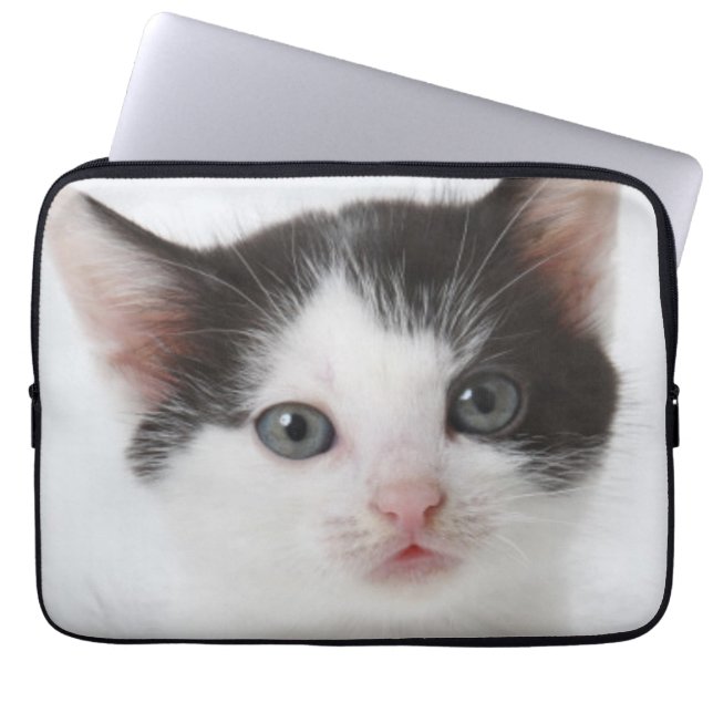 Protection Pour Ordinateur Portable Chaton repéré par noir (Devant)
