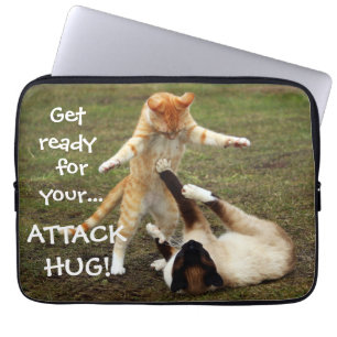Protection Pour Ordinateur Portable Chats de Badass - étreinte d'attaque