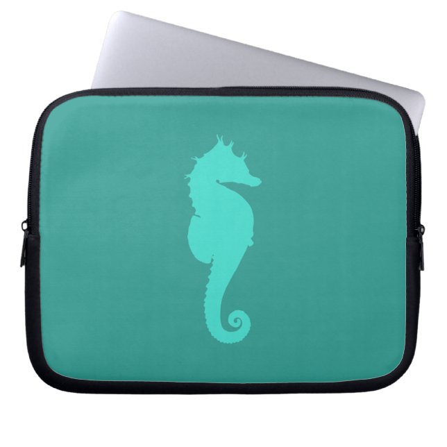 Protection Pour Ordinateur Portable Cheval Marin Turquoise (Devant)