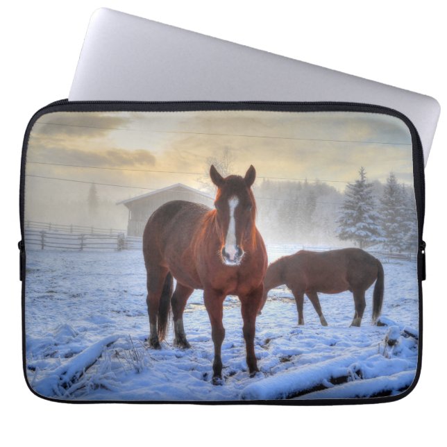 Protection Pour Ordinateur Portable Chevaux - American Western Theme (Devant)