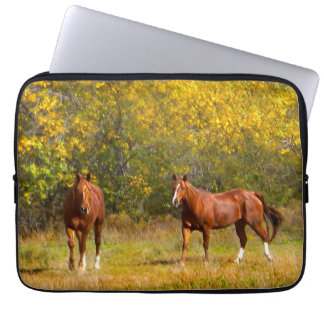 Protection Pour Ordinateur Portable Chevaux d'automne d'or