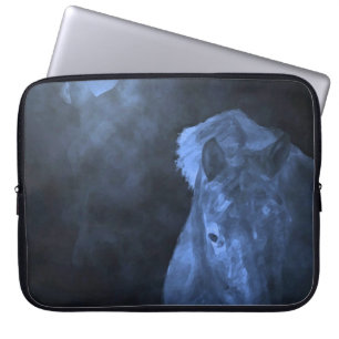 Protection Pour Ordinateur Portable Chevaux de lune bleue