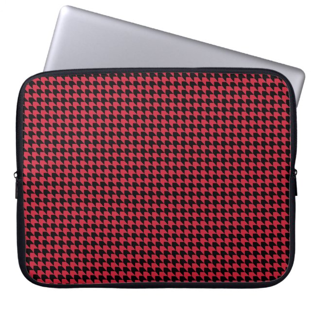 Protection Pour Ordinateur Portable Chevon Checks rouge et noir (Devant)
