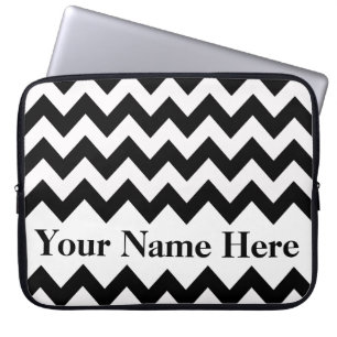 Protection Pour Ordinateur Portable Chevron audacieux noir avec le texte
