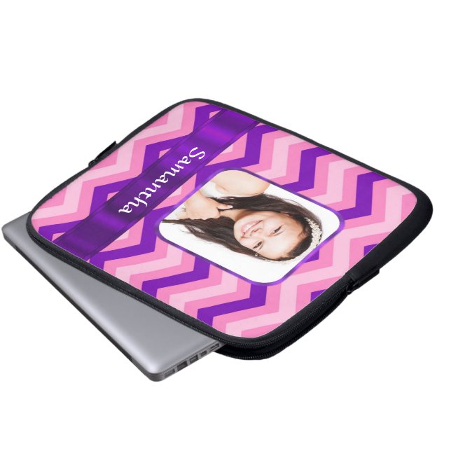Protection Pour Ordinateur Portable chevron rose (Devant bas)