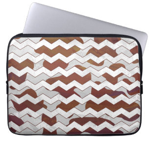 Protection Pour Ordinateur Portable Chevron Vache Brown et blanc