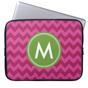 Protection Pour Ordinateur Portable Chevron violet tendance Personnaliser Monogramme