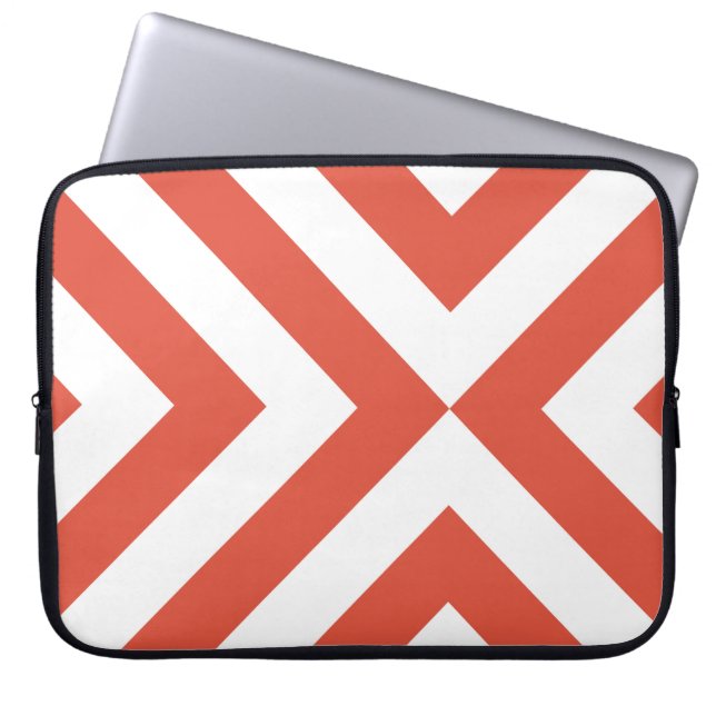 Protection Pour Ordinateur Portable Chevrons orange et blanc (Devant)