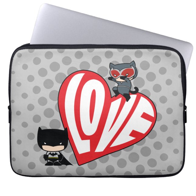 Protection Pour Ordinateur Portable Chibi Catwoman rebondit sur Batman (Devant)