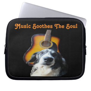 Protection Pour Ordinateur Portable Chien de guitare à manches d'ordinateur portable