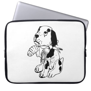 Protection Pour Ordinateur Portable Chien triste avec Jambe cassée