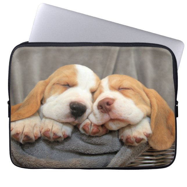 Protection Pour Ordinateur Portable Chiots somnolents (Devant)