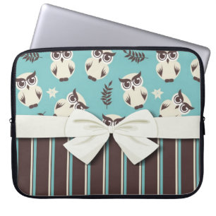 Protection Pour Ordinateur Portable chou blanc mignon motif et rayures