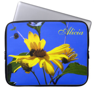 Protection Pour Ordinateur Portable Ciel Bleu, Tournesols N Bees Portable Sleeve