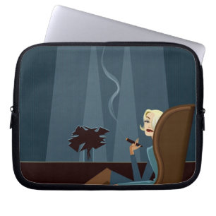 Protection Pour Ordinateur Portable Cigare de tabagisme de femme d'affaires