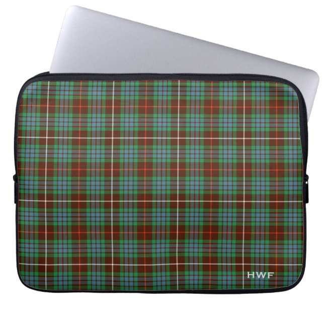 Protection Pour Ordinateur Portable Clan Fraser Chasse Tartan Monogrammé (Devant)