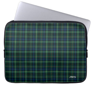 Protection Pour Ordinateur Portable Clan Stewart chassant le monogramme vert de plaid