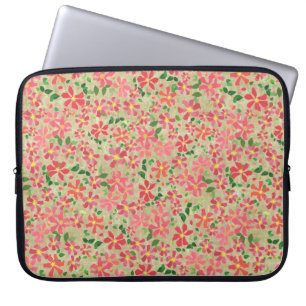 Protection Pour Ordinateur Portable Clematis rose, rouge, Orange motif floral sur la f