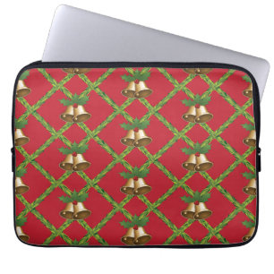 Protection Pour Ordinateur Portable Cloches traditionnelles à sonnettes rouges et vert