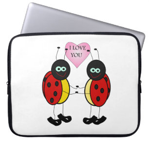 Protection Pour Ordinateur Portable Coccinelles se tenant la main par amour