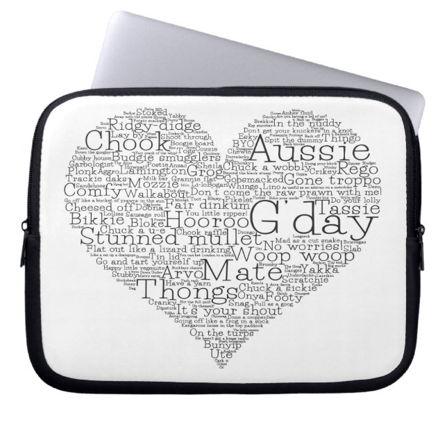 Protection Pour Ordinateur Portable Coeur d'argot australien (Devant)