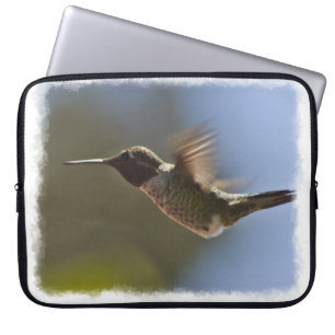 Protection Pour Ordinateur Portable Colibri sur le bord blanc du vol