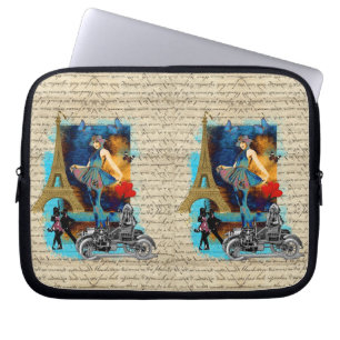 Protection Pour Ordinateur Portable Collage romantique vintage Paris