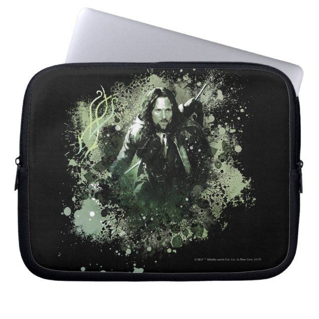 Protection Pour Ordinateur Portable Collage vectoriel Greenish Aragorn (Devant)