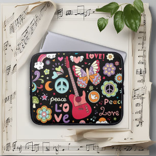 Protection Pour Ordinateur Portable Coloré Retro Psychedelic Peace Love
