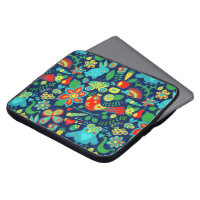 Colorful Retro Floral Owls Pattern