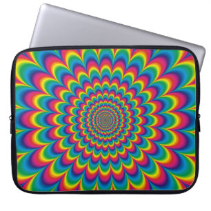 Protection Pour Ordinateur Portable Conception abstraite de l'arc-en-ciel psychédéliqu