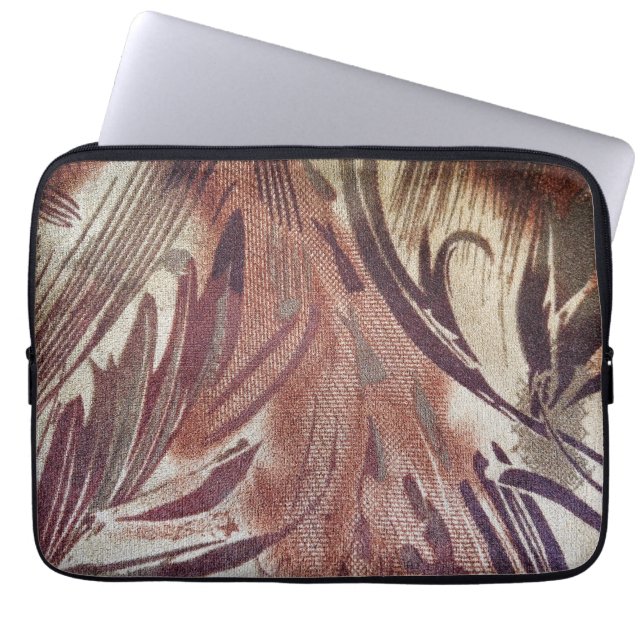 Protection Pour Ordinateur Portable Conception florale marron abstraite 2 (Devant)