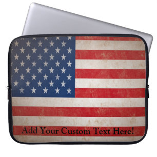 Protection Pour Ordinateur Portable Conception patriotique grunge vintage de drapeau