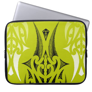 Protection Pour Ordinateur Portable conception tribale de vert de chaux avec des