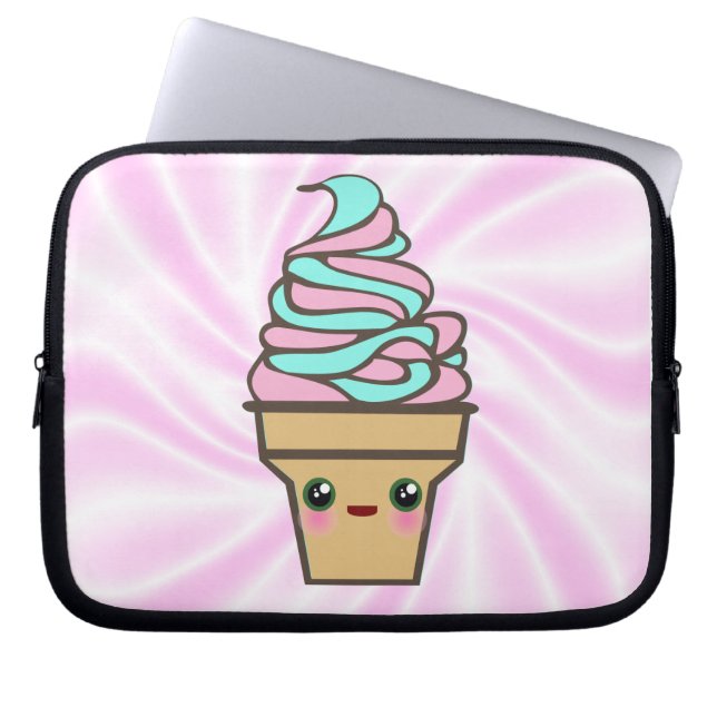Protection Pour Ordinateur Portable Cône de glace Rave Kawaii (Devant)