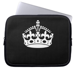 Protection Pour Ordinateur Portable CONSERVEZ CALM CROWN sur la Personnaliser noire Ce
