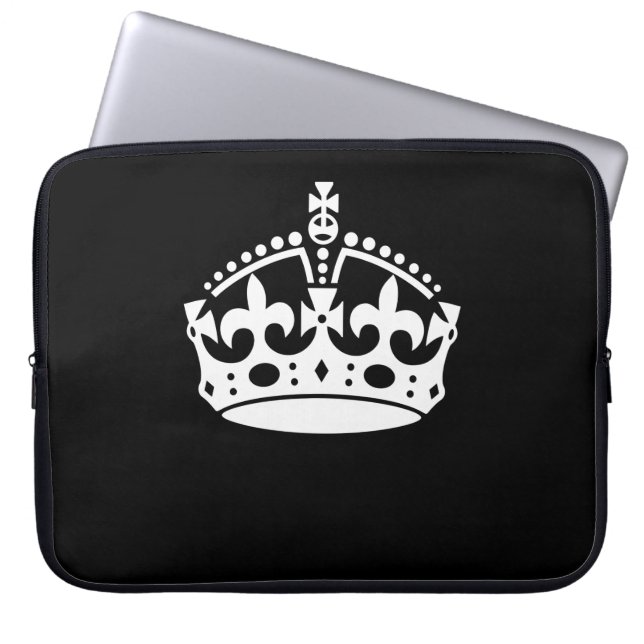 Protection Pour Ordinateur Portable CONSERVEZ CALM CROWN sur la Personnaliser noire Ce (Devant)