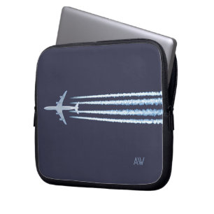 Protection Pour Ordinateur Portable Contrails d'avion avec (ou sans) des initiales