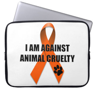 Protection Pour Ordinateur Portable Contre le ruban orange de conscience de cruauté